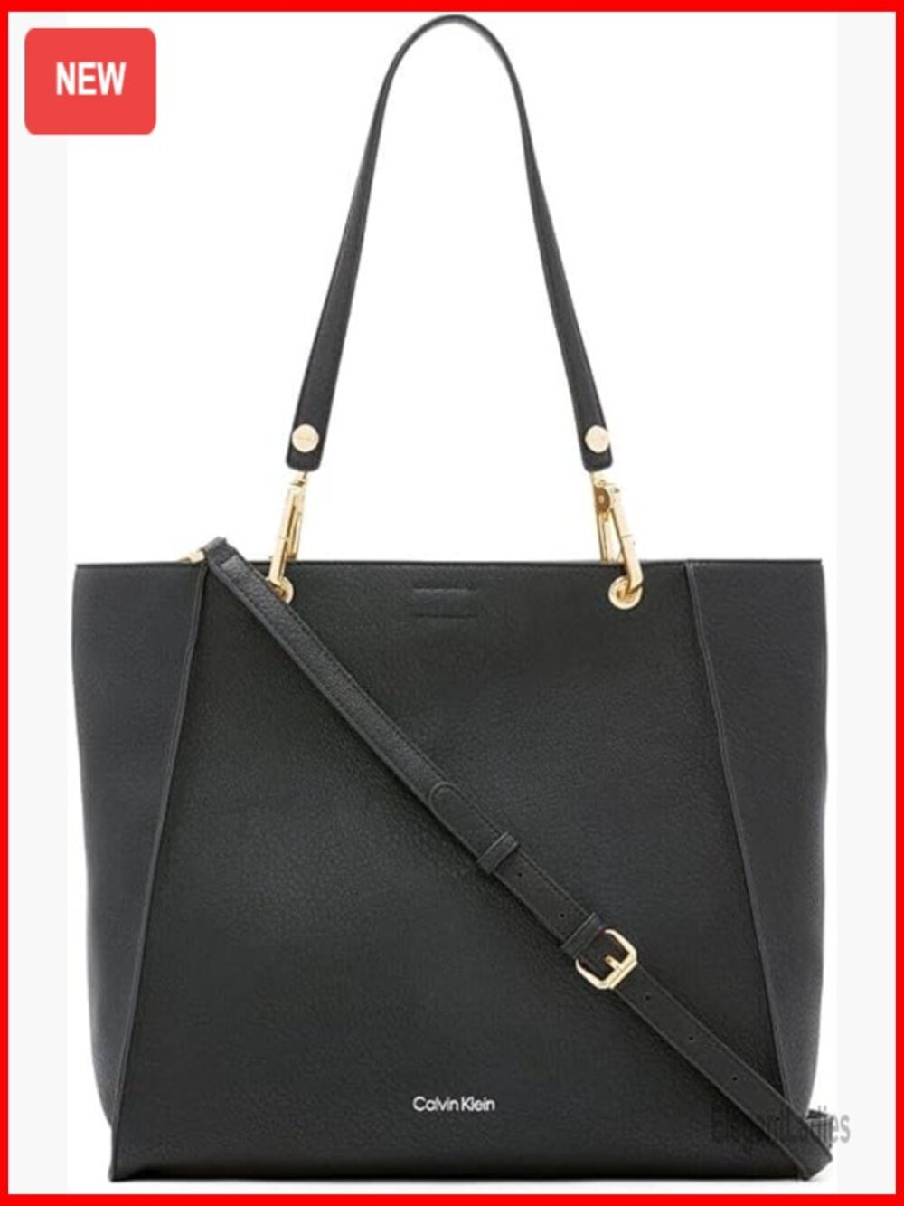 Vegan Leather Tote Bag with Crossbody Strap, Multiple Pockets, Spacious Interior